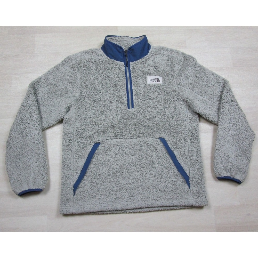 The North Face Campshire Sherpa Fleece Pullover Men's (L) Gray Quarter Zip